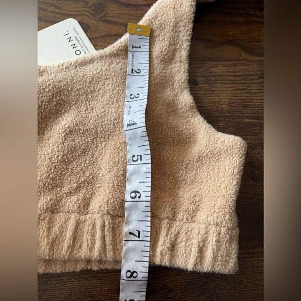 DONNI Eco Fleece Sporty Bra in Taupe size Large NEW NWT 100% cotton - Picture 9 of 11